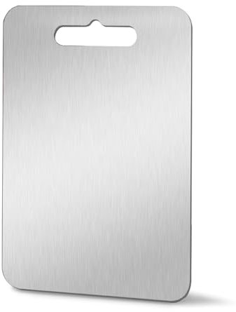 GYBETIN Titanium Cutting Board - Upgraded Thickened (0.08 in) Non-Deforming 100% Pure Titanium Cutting Boards with Non-Slip Pad, Food Grade Extra Large Cutting Boards (18 x 12 inch) (X-Large)