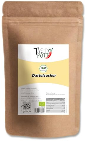 Tasty Pott Bio Dattelzucker I Brauner Zucker I Vegane Ernährung I Zum Backen und Süßen I Datteln I Dattelsüße I Brown Suggar (5000g)