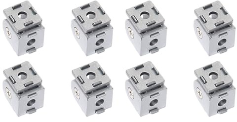 8 conectores de articulación, bisagra giratoria flexible ajustable de 180°, conector de junta pivotante de aleación de zinc para impresoras 3D, fabricación de muebles (plata 2020)