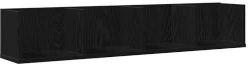 vidaXL Floating Wall Shelf - Black Oak 99.5x18x18cm - Rectangular Matte Engineered Wood Shelving for Living Room/Office/Bedroom - Space-Saving Modern Display
