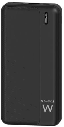 EWENT 20000mA Power Bank, Caricabatterie Portatile PD 22,5W, Ingresso e Uscita Type-C, tripla uscita, Batteria Portatile PowerBank per Telefono iPhone 15 Samsung Xiaomi iPad, Colore Nero