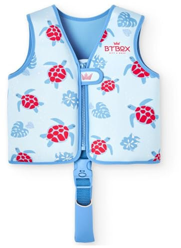 Chaleco Flotador Bebes - Natación, Piscina o Playa -Protección UPF 50+ -Neopreno de 5 mm -Doble Cierre de Seguridad - S (11-19 kg) - M (19-30 kg) (Tortugas, S)
