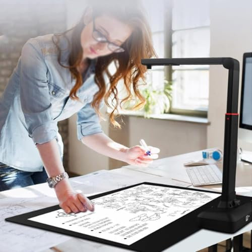 Scanner de documents portable avec haute définition 23 MP et OCR multilingue, design pliable pour une utilisation facile en classe et au bureau