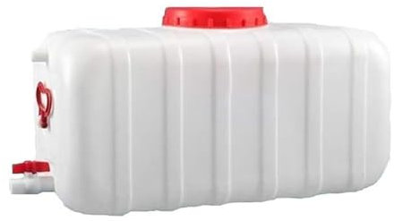 AMAZWI Réservoir d'eau Potable,Grande Capacité avec Robinet,for Camping-Car, Randonnée Plein Air,Seau Plastique(200L)