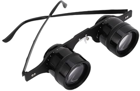 Plyisty Hände Kostenlose Ferngläser Brille für Angelkonzerte, 10x HD -Vergrößerungshandbuch Hände Freie Operngläser Ferngläser, 10x34 Fischereiglasus Teleskop (Black)