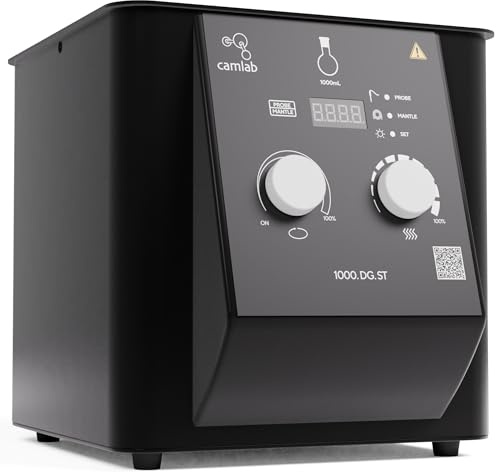 Camlab 1L High Quality Electrical Heating Mantle with Magnetic Stirrer, Electrothermal Heating Mantle, Adjustable Temperature Control up to 400°C & Stirring Control 0-1000 RPM with Digital Display