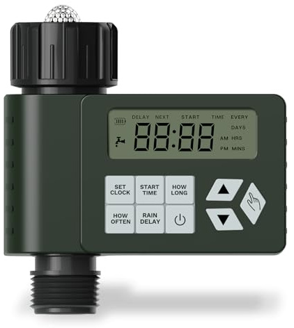 Hose Faucet Water Timer for Outdoor Garden, Ortis Programmable Sprinkler Timer with Rain Delay/Manual/Automatic Mode, IP67 Leak-Proof Design for Lawn Yard, 1 Outlet