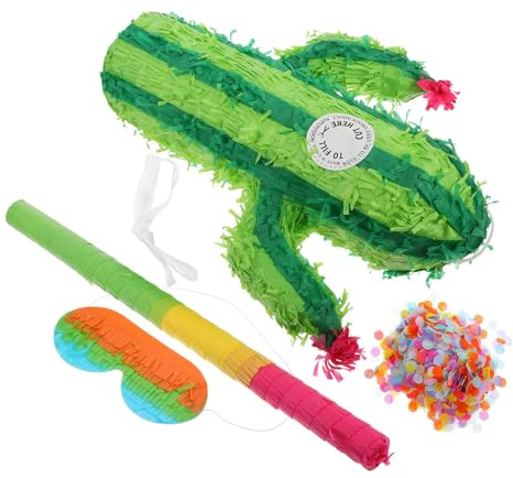 ibasenice Piñata de Cactus para Cumpleaños Infantiles, Hecha de Papel, Diseño Creativo y Reutilizable, Adecuado para Decoración de Fiesta y Diversión Interactiva Color Color Aleatorio