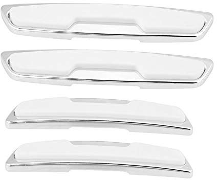 car door edge protector clear= KIMISS ABS 4Pcs Universal Car Door Side Protector Bumper Strips Guards Stickers Anti-Collision Bar (White)