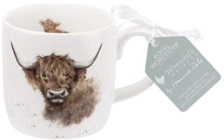 Wrendale Designs par Hannah Dale Highland Vache Mug, Porcelaine anglaise, Multicolore