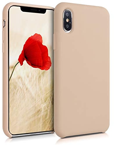 kwmobile TPU Silicone Case Compatible with Apple iPhone XS Max - Soft Flexible Rubber Protective Cover - Beige