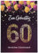 Libetui Cards Glückwunschkarte 60. Geburtstag Geburtstagskarte A5 Zahl 60 Glückwünsche Pink Lila Karte 60 Geburtstag Frauen Männer Geschenkkarte Oma Opa Mama