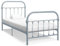 vidaXL Bettgestell Klassisch Metallbett Bett Einzelbett Schlafzimmerbett Bettrahmen Lattenrost Ehebett Schlafzimmermöbel Grau Metall 90x200cm