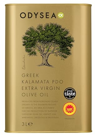 Odysea Greek PDO Kalamata Extra Virgin Olive Oil Tin, 3 Litre
