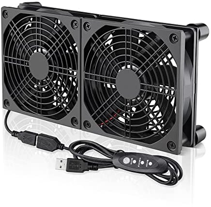 GDSTIME 2 x 120mm USB Lüfter Doppelt 120mm USB PC Lüfter USB Ventilator 120mm mit 3 Einstellbare Geschwindigkeiten für Router PS4 XBox TV Box DVR Verstärker