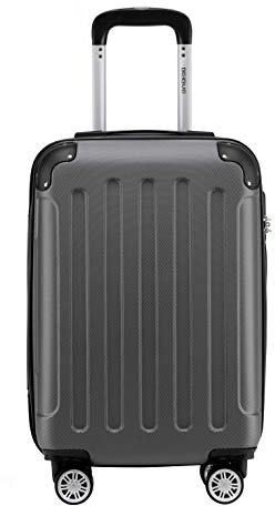 BEIBYE Zwillingsrollen Hardcase Reisekoffer Koffer Trolleys Hartschale in XL-L-M in 14 Farben (Businessgrau, Handgepäck (55cm))