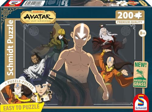 Schmidt Spiele 56556 Avatar, Meister der Elemente, 200 Teile Kinderpuzzle aus Graspappe