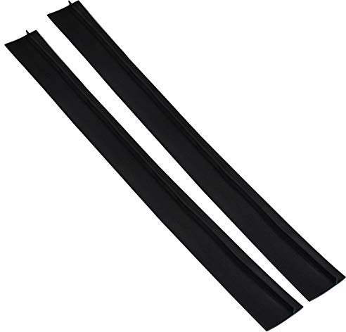 Jinlaili 2 Stück Silikon Gap Cover, 25 inches Herd Zähler Lücke Abdeckung, Schwarz Herd Spaltabdeckung Hitzebeständig, Küche Lückenfüller Dichtungsband für Kochfeld Ofen, Leicht zu Reinigen