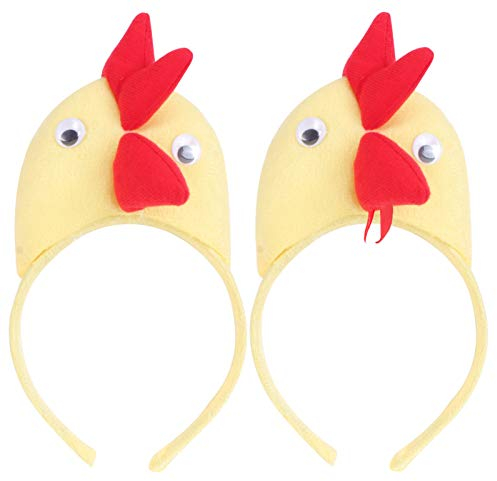 Amosfun 2 gelbe Küken Haarbänder 3D Maskerade Huhn Haar Hoop Party Haar Dekor Ostern Performance Kopfschmuck