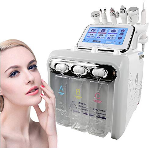 TXqueen Ossigeno Facial Machine, 6 in 1 Macchina per la cura del viso Professionale Ringiovanimento della pelle Face Pulizia Hydro Water Oxygen Jet Peel Dispositivo di bellezza viso