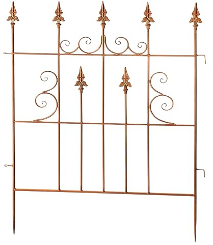 Kobolo Gartenstecker Palisade Zaun Zaunfeld Rankhilfe Metall 77x100 cm