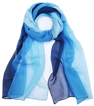 BLURBE Chiffon Scarfs for Women Lightweight - Ladies scarves, Ombre Chiffon Scarfs Lightweight Soft Shawl Wrap Fashion Elegant Scarves for Women Best Gifts UK 63×20