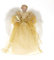 rf collection 26cm Weihnachtsengel Engel Federflügel Christbaum Gold Schmuck Winter Weihnacht Dekoration Figur Fellmantel und Goldener Harfe für Christbaum Baum Spitze