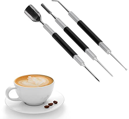 Latte Art Dekorationsstift Set Edelstahl Kaffee Latte Nadel Latte Art Stift Kaffee Dekorationswerkzeug für Zuhause