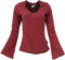 GURU SHOP Elfen Hoody, Langarmshirt, Pixi Shirt, Kapuzenpullover Flower of Life - Bordeauxrot, Damen, Baumwolle, Size:L
