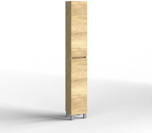 Baikal Conjunto de Mueble de Baño Onyx Fondo REDUCIDO 39cm. Mueble De Baño Kit, 2 Cajones, Suspendido En Pared, Acabado Nature. con Lavabo Cerámico, y Espejo, 27 x 181 x 25 cm