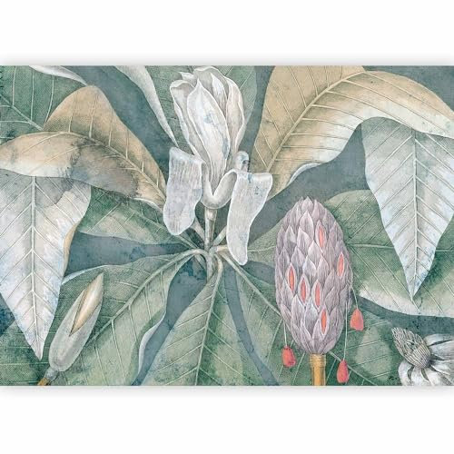 murando Photo Wallpaper Leaves 343x256 cm / 135x97 Peel and Stick Self-Adhesive Foil Print Wall Mural Nature Botanic Retro Vintage Tropical l-G-10034-a-a