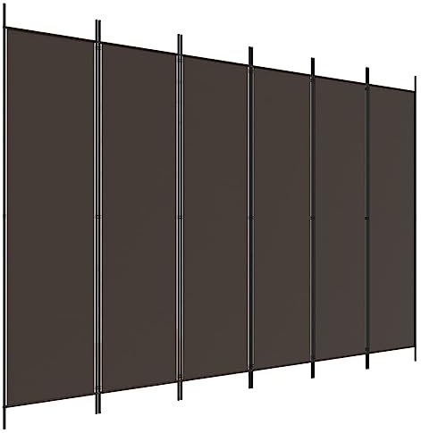 vidaXL Paravent 6-TLG. Raumtrenner Raumteiler Trennwand Umkleide Sichtschutz Spanische Wand Wohnzimmer Schlafzimmer Braun 300x200cm Stoff