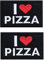 Heiorpai 2 x Aufnäher mit Aufschrift I Love Pizza, bestickt, dekorativ, mit Klettverschluss, Rückseite