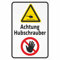 INDIGOS UG - Alu - Dibond Schilder 3mm - Sicherheit - Warnschild - Achtung Hubschrauber - 300x200 mm - Hotel, Firma, Schutz, KITA, Arzt, Praxis, Wohnung