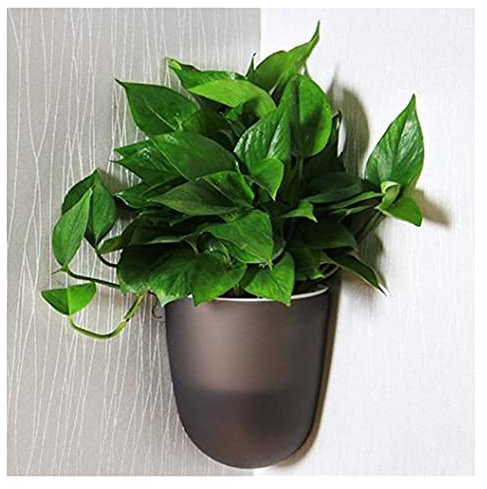 Blumentopf hängend Hängende Pflanzgefäße Selbstbewässerung rechtwinklig Wandmontierter Wand Ecke Kunststoff Blumentöpfe Korb Indoor Garden Home mit Haken Blumentopf Balkon (Color : Schwarz)