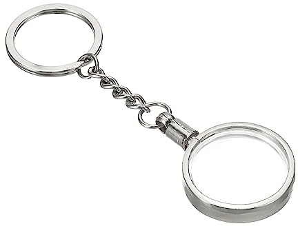 PATIKIL AA Monedero Soporte Llavero 27mm Redondo Medallón Soporte Plata | Metal Llavero Anillo, con Protectora Cubierta, para Monedas Medallón AA