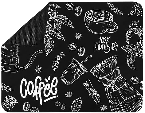 Asuinxurr Tappetino antigoccia per , 40 x 50 cm, per macchina da caffè, scolapiatti, cucina, bar, caffè, tappetino antiscivolo per macchina da caffè, forno a microonde, tostapane (A)