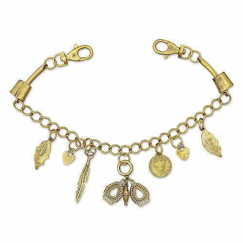 lordies Oktoberfest Charivari Edelweiss Trachten Hosenkette Dirndlkette Feder Münze Herz Gold, Metal