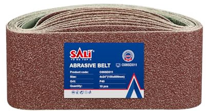 SALI Schleifbänder 10 Stück 100 x 610 mm Schleifband Körnung 40 Bandschleifpapier für Bandschleifer Schleifmaschine zum Holz Metall Schleifen, Feilen, Schärfen und Entrosten
