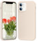 PuyaTeya Liquid Silikon handyhülle für iPhone 12 hülle,iPhone 12 Pro hülle, Hochwertiges Silikon-4 Schichten stoßfeste Handyhülle, kratzfestes weiches Mikrofaserfutter 6.1 Zoll (Beige)