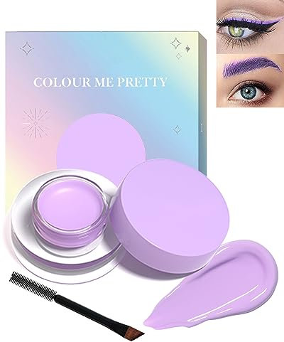 Helllila Eyeliner Creme, Wasserfest Langlebig Matte Gel Eyeliner für Augen, Wangen, Körper, Leicht Anwendbar mit Pinseln, Wischfest Hochpigmentiert Weihnachten Augen-Make-up für Cosplay-119