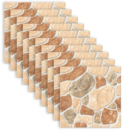 Zweig Fliesenaufkleber Beige Stein Aufkleber Fliesen,Fliesenfolie Selbstklebende Fliesen Backsplash Badezimmer Küchen Deko, Fliesensticker Dekorative Abziehbar Wasserdicht 15X15Cm, 20240123