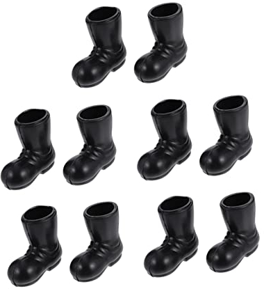 BESTonZON 5 Paare Mini-Stiefel Kinder Weihnachtsschuhe Spielzeug Basteln Weihnachtsdekoration Schuhe Stiefel Kuchen Topper Nikolausstiefel Zum Basteln Figur Gnom Mikroszene Plastik Fein