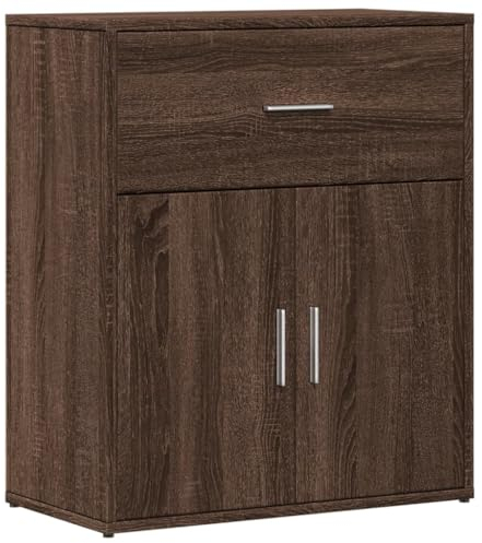 vidaXL Sideboard, Kommode mit Stauraum, Beistellschrank für Wohnzimmer Küche Flur, Anrichte Schrank Highboard, Modern, Braun Eiche-Optik Holzwerkstoff