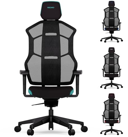 RECARO AER Full Upgrade 2-in-1 Gaming & Bürostuhl Ergonomisch [Büro-Zertifiziert] | Premium Polsterung + 5D Armelehne | Made in Germany | flexibel einstellbar - bis 150kg, Ocean Blue