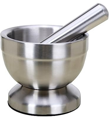 Mortero de acero inoxidable Base Bowl Prensa de ajos Molinos Molino Utensilios de cocina Molino de ajo Placa de especias Máquina trituradora eléctrica manual Rallador Manivela Mortero y Juegos