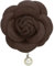 Camellia Blumenbroschen, Vintage Stoffblumenbroschen mit künstlichen Perlen, elegante florale Anstecknadeln für Damen, Hut, Kleid, Hemd, Krawatte, Corsage, Lila (Brown)