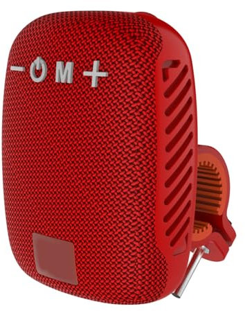 Lazmin112 Haut-Parleur Bluetooth Portable pour Vélo, Haut-Parleur Extérieur étanche avec Son Fort, Radio FM, Haut-Parleur de Vélo sans Fil pour L'équitation, la Randonnée, Le Camping (Rouge)
