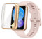 Hülle für Huawei Watch Fit 2 Schutzfolie Schutzhülle, Silicone TPU Displayschutz Case Cover, Anti-Kratz Anti-Staub Schutz Gehäuse für Huawei Watch Fit 2 (Rose)