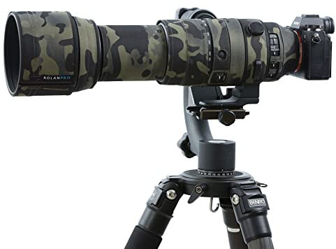Rolanpro Waterproof Lens Camouflage Cover for Sigma 150-600mm F/5-6.3 DG DN OS Sports Raincover Mirrorless Camera lens-E Mount and L Mount Protective Sleeve Case-#2 Black camo Waterproof